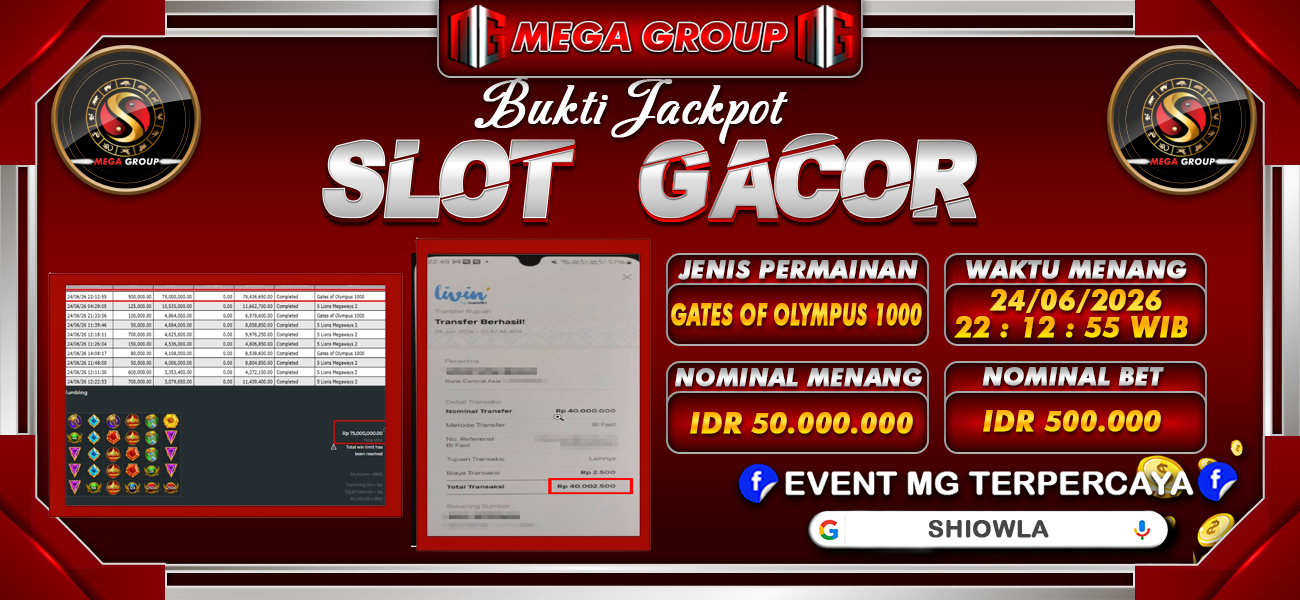 Bukti JP situs Shiowla hari Kamis, 25 Juni 2026